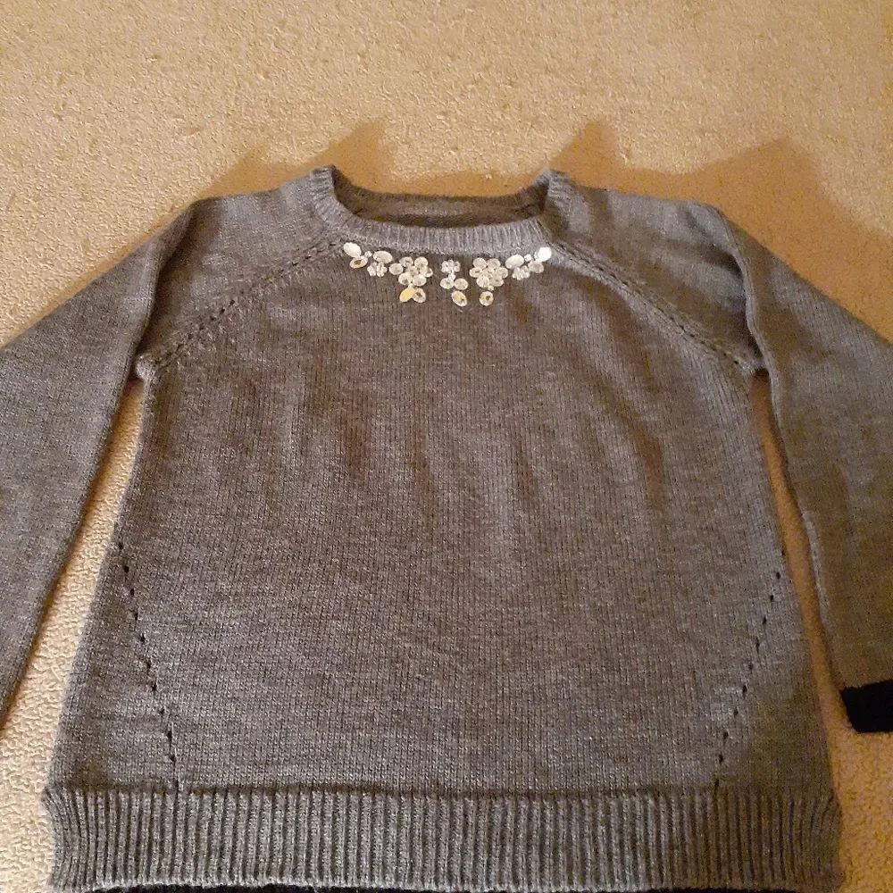 Large Girls Rhinestone Embellished Sweater